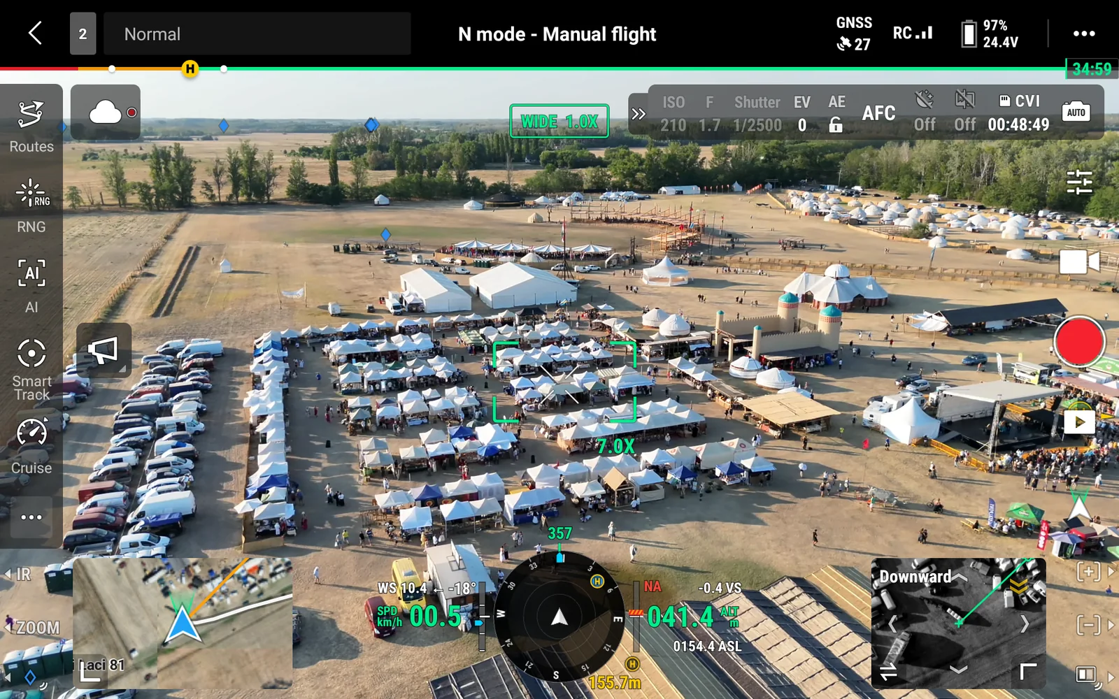 Dronebase nappali RGB drónmonitoring valós operátori képernyővel nagy terület felett