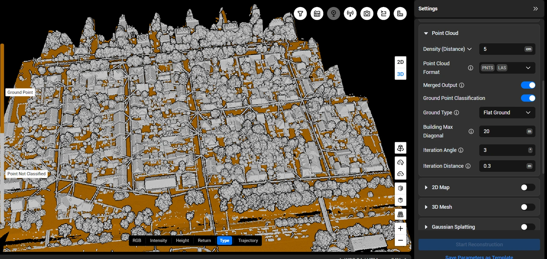 LiDAR talajpont osztályozás digitális terepmodellhez